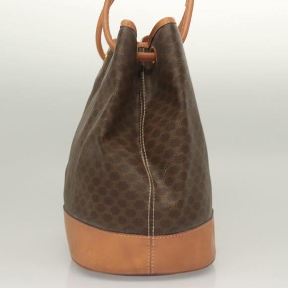 CELINE Macadam Canvas Shoulder Bag Pvc Brown Gold - Picture 4 of 12